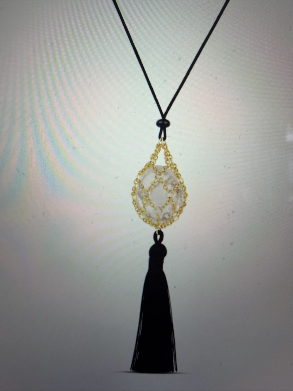 Mayamar Gold and Black Tassel Pendant Necklace NWT